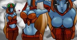 1girls anthro arm_behind_head arm_up armpits bedroom_eyes big_breasts blowing_kiss breasts busty cleavage come_hither curvy elf fantasy female female_only hands_on_thighs heart jak_and_daxter jak_and_daxter:_the_precursor_legacy kissy_face large_breasts leaning_forward lips looking_at_viewer maia_acheron midriff navel nipple_slip nipples one_eye_closed pose posing puckered_lips rmc seductive seductive_smile sensual smile solo teasing third-party_edit wide_hips wink yawn