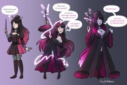 brainwashing corruption grey_skin inkyfluffdraws magic sorceress transformation