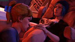 2girls 3d age_difference blonde_hair blue_hair chloe_price cunnilingus female_only hand_on_head incest joyce_price lesbian life_is_strange light-skinned_female milf mother_and_daughter nail_polish partially_clothed yuri