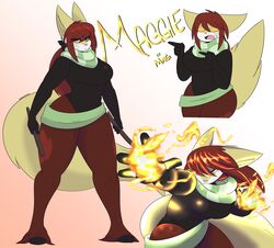 breasts delphox dewwydartz female fire maggie(dewwydartz) pokémon_(species) pokemon tagme thick_thighs