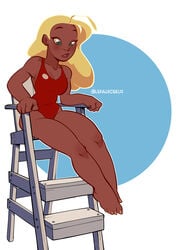 1girls barefoot creux feet female legs lifeguard_(lilo_and_stitch) lilo_and_stitch thick_thighs