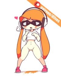 animal_humanoid anthro ass ass_visible_through_thighs cephalopod cephalopod_humanoid clothed diives female female_ejaculation female_masturbation female_only fingering humanoid inkling inkling_girl kaori_(splatoon) knees_together_feet_apart mask_(marking) masturbating masturbation nintendo peeing pigeon-toed pointy_ears pseudo_hair pussy pussy_ejaculation pussy_juice solo_female splatoon splatoon_(series) splatoon_1 squid squirting tentacle tentacle_hair trembling unusual_pussy_juice