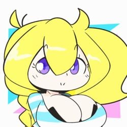 1girls animated bouncing_breasts cassie_(theycallhimcake) chibi cute dullahan female hyper_breasts looking_at_viewer riley_moore_(artist)