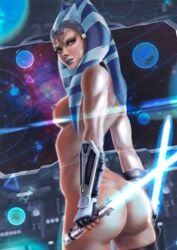 1girls ahsoka_tano alien alien_girl alien_humanoid areola ass athletic athletic_female blue_eyes bubble_ass bubble_butt butt casual casual_nudity completely_naked completely_naked_female completely_nude completely_nude_female confidence confident confidently_naked dhmoldon dual_wielding facial_markings facial_tattoo female female_focus female_only fit fit_female gauntlets jedi light_saber lightsaber lips looking_at_viewer looking_back lucasfilm medium_breasts montrals muscles muscular muscular_female naked naked_female neutral_expression nude nude_female nudist nudity orange_body orange_skin realistic shameless sideboob solo solo_female solo_focus star_wars teen teen_girl teenage teenage_girl teenager tentacle_hair the_clone_wars:_season_seven togruta unapologetic unashamed