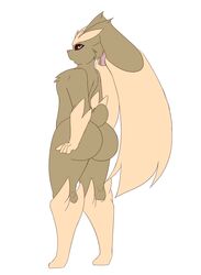 big_butt breasts bubble_ass bubble_butt bunny dewwydarts dewwydartz female fluffy_ears looking_at_viewer lopunny lucy(dewwydartz) orange_eyes pokémon_(species) pokemon pokemon_(species)