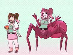 before_and_after corruption drider female inkyfluffdraws species_transformation spider_girl tagme transformation