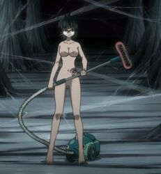 1girls barefoot black_hair breasts cleaner completely_nude completely_nude_female feet female female_only glasses human hunter_x_hunter large_breasts naked naked_female nude nude_female pale-skinned_female pale_skin phantom_troupe shizuku_murasaki short_hair shounen_jump solo toes vacuum_cleaner villainess wide_hips