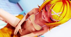 animated bikini bikini_aside bikini_top blonde_hair cowgirl_position creampie cum_in_pussy cum_inside flat_chest kagamine_rin moan moaning pov riding riding_penis sex small_breasts sound swimsuit tagme topless_female video vocaloid