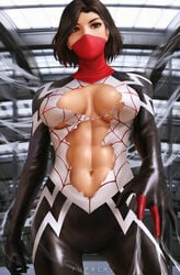 1girls abs breasts cindy_moon cleavage female female_only marvel realistic silk_(marvel) solo yupachu