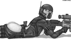 1girls black_and_white breasts english_text exposed_ass exposed_breasts female female_focus female_only gray_skull gun imperium_of_man lasgun lying_down lying_on_stomach medium_breasts monochrome mostly_clothed nipples officio_assassinorum sketch solo solo_female tally_marks text unzipped unzipped_bodysuit vindicare_assassin warhammer_(franchise) warhammer_40k weapon