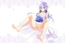 1girls auroraforest blue_hair censored_pussy pussy stardust_(vocaloid) synthesizer_v thighs twintails vocaloid wedding_dress xingchen_(vocaloid) yellow_eyes