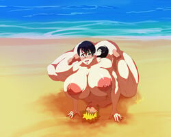 1boy 1girl 1girls 1male amazon_position amazonian_mating_press ass background beach big_breasts big_butt big_dom_small_sub big_muscles big_nipples breast_grab breast_hold breast_squeeze breast_squish breasts_out cattleya crossover curvy female_on_top femdom gigantic_breasts girl_on_top hetero large_breasts larger_female mating_press mature_female milf muscular muscular_arms muscular_female muscular_legs naruto naruto_(series) naruto_shippuden nipples nude_female nude_male queen's_blade sex smaller_male thick_thighs uzumaki_naruto vaginal_penetration venno