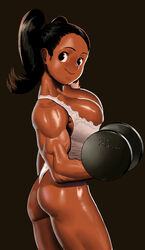 1girls arung_samudra_(cessa) big_breasts breasts cessa cleavage dark-skinned_female dark_skin female female_only large_breasts muscles muscular muscular_female solo