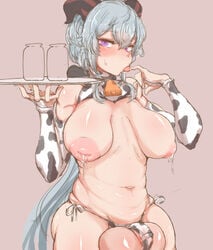 1futa areolae balls big_balls big_balls_small_penis big_breasts breasts clothed clothing cow_print cowbell flaccid full-package_futanari futa_balls futa_only futanari futasub ganyu_(genshin_impact) genshin_impact horns huge_balls humanoid humanoid_penis inverted_nipples jar lactating lactating_nipples lactation lactation_without_stimulation light-skinned_futanari light_skin masso_nullbuilt mostly_nude nipples oversized_balls pale_skin penis penis_in_panties penis_under_clothes sagging_breasts small_penis solo testicles