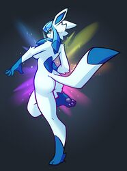 ♦ 2021 3_toes 5_fingers anthro anthrofied ass black_background blue_body blue_fur blue_sclera breasts digital_media_(artwork) dipstick_tail eeveelution elbow_tuft extended_arm eyebrows eyelashes feet female fingers fur glaceon gloves_(marking) head_tuft hi_res leg_markings markings mewgle multicolored_body multicolored_fur multicolored_tail nintendo nude one_leg_up pawpads paws pinup pokémon_(species) pokemon pokemon_(species) pokemorph pose raised_leg shiny_pokemon shoulder_tuft side_boob signature simple_background socks_(marking) solo sparkles suit_symbol toes tuft two_tone_body two_tone_fur video_games white_eyes