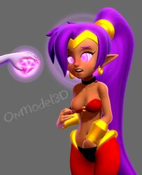 2girls 3d bra female female_only hand_down_pants hypnosis hypnotic_eyes hypnotized masturbation multiple_girls offscreen_character onmodel3d risky_boots self_upload shantae shantae_(character) smooth_skin solo_focus swirly_eyes wayforward