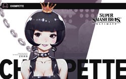 1girls black_hair breasts chain_chomp chompette mario_(series) new_super_mario_bros._u_deluxe sharp_teeth short_black_hair short_hair super_crown super_smash_bros. super_smash_bros._ultimate zeronis