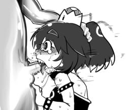 black_and_white black_dress blowjob chain_chomp chompette crown deepthroat mario_(series) new_super_mario_bros._u_deluxe oral sharp_teeth sloppy steakhouse_men super_crown throat_bulge