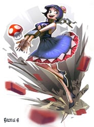 breasts brittleb chain_chomp chains chompette happy long_legs mario_(series) new_super_mario_bros._u_deluxe power_up sharp_teeth