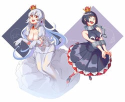 boosette breasts chain_chomp chompette dress fangs fikkyun mario_(series) new_super_mario_bros._u_deluxe sharp_teeth