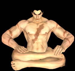 kazuya_mishima male_only meditation nude_male nudity tekken tekken_7 tekken_tag_tournament_2 thepervertedxnart toes xnalara