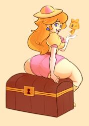 1girls ass big_ass blonde blonde_hair bubble_ass bubble_butt cerealharem_(artist) chest dat_ass huge_ass key looking_at_viewer looking_back mario_(series) mario_party mario_party_2 nintendo princess_peach seductive skeleton_key smelly_ass thick_ass thighs