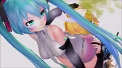 2girls 3d animated ass_grab big_ass big_butt blonde_hair blue_eyes blue_hair blush face_in_ass fart fart_cloud fart_fetish farting farting_in_face female hand_on_head hatsune_miku hatsune_miku_(append) kagamine_rin looking_back mp4 smile sound twintails video vocaloid yuri yuuforia