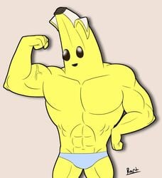 abs anthro flexing food_creature fortnite fortnite:_battle_royale male male_only muscles muscular muscular_male pecs peely rahzyart solo thong topless underwear video_games