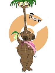 3:4 alolan_exeggutor anthro big_breasts breasts cleavage clothed clothing coconut_bra elemental_creature female flora_fauna jewelry necklace nintendo omegabrawl plant pokémon_(species) pokemon pokemon_focus regional_form_(pokémon) solo video_games wide_hips