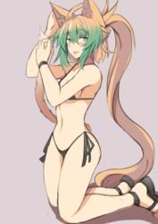 atalanta_(fate) catgirl fate/apocrypha fate/grand_order fate_(series) long_hair micro_bikini nahu tagme two_tone_hair