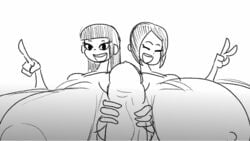 2girls animated brandy_okita double_handjob gif handjob honey_tanaka huge_cock hyper hyper_breasts sketch tasteofchoklit veiny_penis