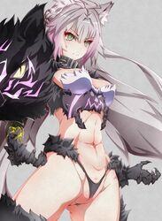 abs atalanta_(alter)_(fate) atalanta_(fate) catgirl fate/apocrypha fate/grand_order fate_(series) micro_panties monster_girl mrtakenoko pussy_peek tagme takenoko