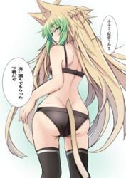 atalanta_(fate) back_view catgirl fate/apocrypha fate/grand_order fate_(series) long_hair nahu panties small_breasts tagme thighhighs two_tone_hair