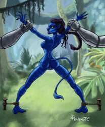 1girls alien alien_girl alien_only avatar blue_skin female na'vi nude penerotic solo uncensored