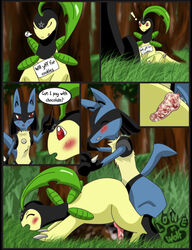 bayleef lonewolf666 lucario male_only nintendo pokemon pokemon_(species)