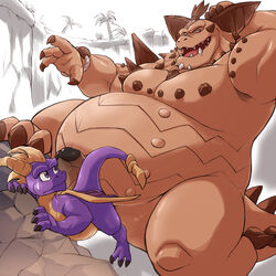 2boys dragon fat gay magnus_(spyro) male male_only nude othukimi penis scalie size_difference spyro spyro_the_dragon yaoi