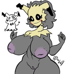 anthro cumlord cumlord_(artist) female inverted_nipples just_coffee mimikyu nude pokémon_(species) pokemon pokemon_focus pokemon_only smile solo tagme