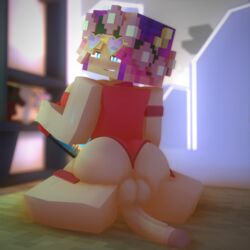 3d big_ass big_breasts big_butt cuteskyler flower futa_only futanari glasses horny_futa huge_balls huge_cock lifeguard mine-imator minecraft nintendo nintendo_switch room shiny_skin skyler_quinn sweat sweatdrop tagme