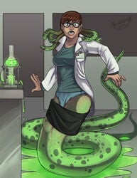 angrboda anthro corruption female gorgon human_to_anthro lamia large_breasts medusa naga ripped_clothing snake_girl snake_hair species_transformation transformation