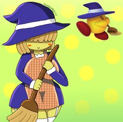 1girls anthro anthrofied broom broom_hatter covered_eyes female hair_over_eyes huge_breasts kirby_(series) solo touhoufan wide_hips witch_hat