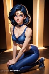 1girls ai_generated ami_mizuno artist_name bare_shoulders bishoujo_senshi_sailor_moon blue_bra blue_choker blue_eyes blue_footwear blue_hair bra breasts choker circlet cleavage collarbone earrings full_body hi_res jewelry kneeling lips looking_at_viewer medium_breasts nose pants patreon_username progenarts realistic sailor_mercury shoes short_hair sneakers solo stud_earrings tight_pants underwear watermark web_address yoga_pants