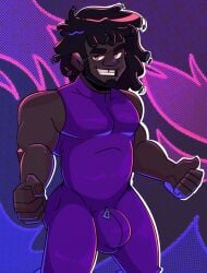 breasts bulge cody_lane dark_skin hair male muscular original_character seductive solo