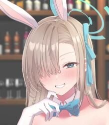 1girls alcohol animated asuna_(blue_archive) asuna_(bunny)_(blue_archive) asuna_(bunny_girl)_(blue_archive) bar blue_archive blue_eyes blush bouncing_breasts bow bowtie breasts brown_hair bunny_ears bunny_girl bunny_tail bunnygirl bunnysuit cleavage female_focus gloves halo large_breasts light-skinned_female light_skin long_hair mole mole_on_breast nekoha_neru_(artist) no_sound playboy_bunny shorter_than_10_seconds smile solo solo_focus tagme video