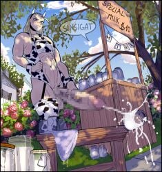 blonde_hair censored cow_print cow_print_bikini cum cum_in_container dickgirl dickgirl_only futa_only futanari huge_cock huge_cock intersex intersex_only large_penis original_character penis ripley_(sinsigat) ripley_schiumeat_(sinsigat) sinsigat small_breasts tagme