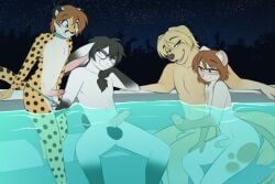 3:2 anthro balls bird_dog black_hair blonde_hair canid canine canis cheetah clothed clothing domestic_dog erection eyewear eyewear_only felid feline femboy floppy_ears foreskin fur genitals glans glasses glasses_only golden_retriever group hair handjob hot_tub humanoid_genitalia humanoid_penis hunting_dog interspecies jailbird lagomorph leporid male male/male mammal marbles_swiftfoot mouse murid murine nude partially_submerged penile penis rabbit retriever rodent sex smile tan_body tan_fur thong thong_only topless underwear underwear_only water wearing_glasses white_body white_fur