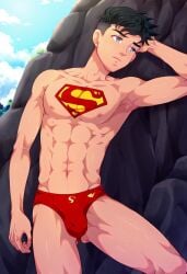 1boy ai_generated bulge conner_kent dc dc_comics kon-el male male_only solo superboy superboy_(conner_kent) superboy_(dcamu) superboy_(young_justice) tagme twink young_justice