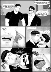 comic_page daredevil daredevil_(series) dialogue frank_castle kissing male/male matt_murdock spitting sucking_tongue the_punisher tobybara tongue_out tongue_sucking