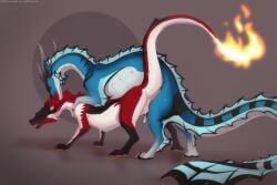 2021 anthro anthro_on_anthro anthro_penetrated anthro_penetrating anthro_penetrating_anthro arm_markings artist_name barely_visible_pawpads bent_legs bite black_body black_fur black_markings black_stripes blue_body bodily_fluids cheek_frill circle_background claws closed_eyes copyright_symbol countershade_face countershade_neck countershade_tail countershade_torso countershading cum cum_from_vagina cum_in_vagina cum_inside curved_tail digital_media_(artwork) dorsal_frill dragon duo ear_markings female female_feral female_penetrated feral fire flaming_tail frill_(anatomy) from_behind_position fur furred_dragon furred_scalie genital_fluids geometric_background gloves_(marking) grey_background head_horn horn leg_frill leg_markings long_tail lunalei male male/female male_feral male_penetrating male_penetrating_female markings meru_(endermoonfur) mounting multi_horn mythological_creature mythological_scalie mythology neck_bite neck_markings neck_tuft open_mouth penetration penile penile_penetration penis_in_vagina phyress_(character) pointy_ears raised_tail red_body red_claws red_fur rounded_back scales scalie sex shaded shadow shoulder_markings simple_background socks_(marking) soft_shading standing striped_markings striped_tail stripes symbol tail tail_frill tail_markings text toe_claws tuft url vaginal_penetration vaginal_penetration ventral_scales whit_countershading white_body white_fur white_markings wingless_dragon