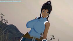 1girls 3d avatar_legends big_breasts black_hair blue_eyes clothing curvaceous curvy dark-skinned_female female female_only huge_breasts koikatsu korra large_breasts looking_at_viewer patreon ponytail seductive_smile sidelocks sky smooth_skin solo standing takeo92 text the_avatar the_legend_of_korra tight_clothing water_tribe wide_hips