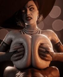 1girls 3d alcina_dimitrescu animated big_breasts big_penis biting_lip black_hair breasts breasts_squeezed_together capcom ethan_winters female female_focus gif hat huge_breasts light-skinned_male light_skin loop looping_animation male mature_female milf nipples nottanj paizuri paizuri_lead_by_female pale-skinned_female pale_skin penis pleasure_face resident_evil resident_evil_8:_village squeezing_breast straight voluptuous voluptuous_female yellow_eyes